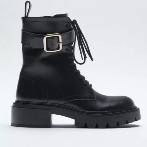 Zara Shoes - Zara Black Leather Boots size 9 like new